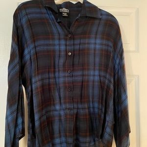 Plaid long sleeve top.